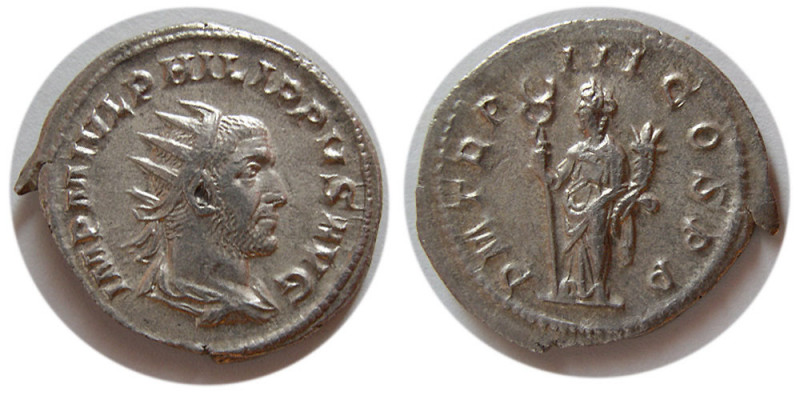 ROMAN EMPIRE. Philip I. 244-249 AD. AR Antoninianus (4.16 gm; 23 mm). Struck in ...