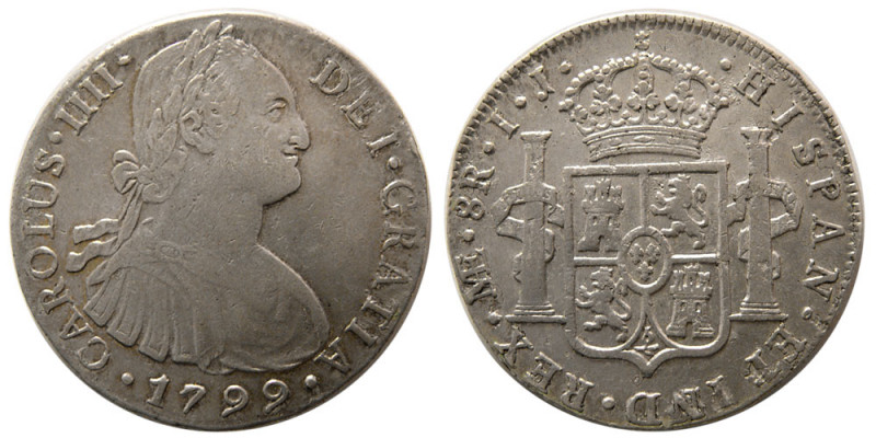 SPANISH COLONIAL. Lima, Peru. Carlos IV. 1799- I.J. AR 8 Reales (26.84 gm; 38 mm...