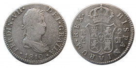SPAIN, Ferdinand VII.   1810-C.I. Silver 2 Reales.
