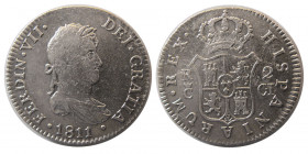 SPAIN, Ferdinand VII. 1811-C.I. Silver 2 Reales