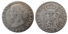 SPAINISH COLONIAL, Joseph Napoleon. Silver 4 Reales, 1812.