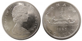 CANADA; Elizabeth II, Regina. 1965. Silver One Dollar