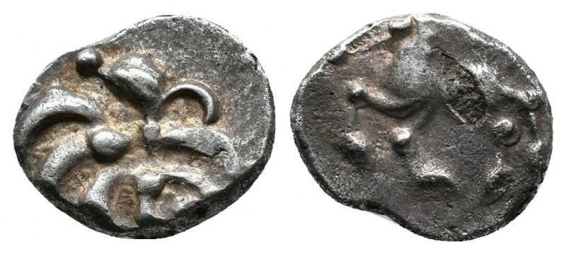 CELTIC, Central Europe. Vindelici AR Quinarius,AR "Büschelquinar" type Celtic Ge...