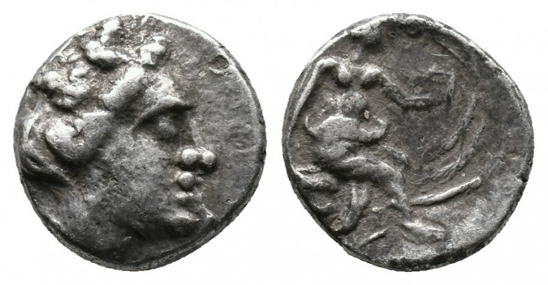 Histiaia , Euboia. c. 168-146 BC AR Tetrobol 2,24gr, c. 168-146 BC. Head of nymp...