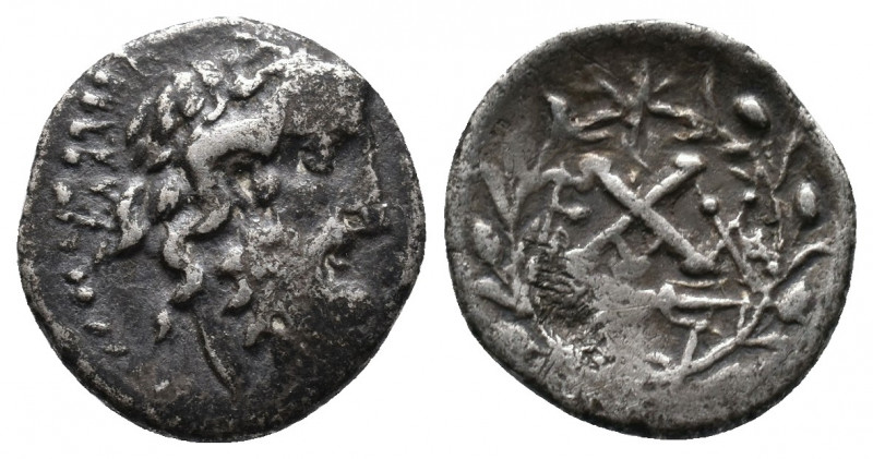 ACHAIAN LEAGUE. Messene. Circa 175-168 BC. AR Triobol 2,00gr, Laureate head of Z...