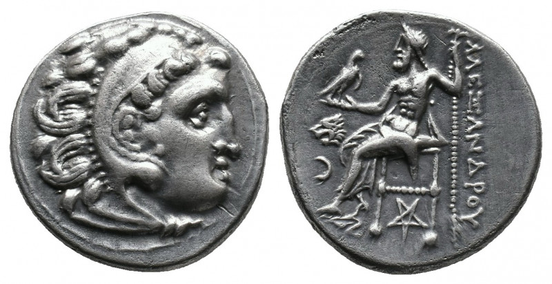 Kings of Macedon. Alexander III 'the Great' AR Drachm 4.07gr (336-323 BC). Av.: ...