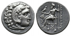 Kings of Macedon. Alexander III 'the Great' AR Drachm 4.07gr (336-323 BC). Av.: Head of Herakles right, wearing lion skin Rv.: AΛΕΞΑΝΔΡΟΥ. Zeus seated...