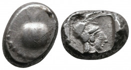 PAMPHYLIA. Side. Circa 460-430 BC. AR Stater 11.00gr, c. 440-430. Pomegranate surrounded by dotted guilloche border. Rev. Helmeted head of Athena to r...