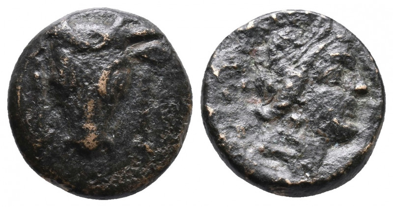 PHOKIS Federal Coinage Elateia, Bronze, late 4th century BC. Æ 4,78gr. Facing bu...