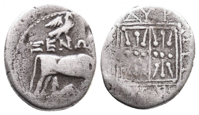Illyria, Dyrrhachion. Ca. 250-200 B.C. AR drachm 3,09gr. Xenon, magistrate. ΞΕΝΩ...