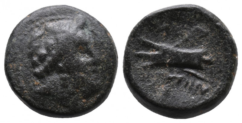 Phoenicia, Arados. AE 6.58gr (Circa 2nd century BC). Av.: Laureate head of Zeus....