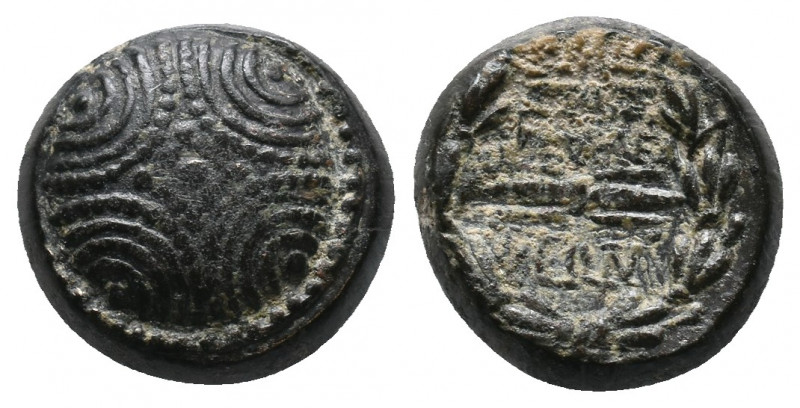 Lydia, Philadelphia. 2nd-1st centuries B.C. AE 3,71gr Macedonian shield / ΦIΛAΔE...