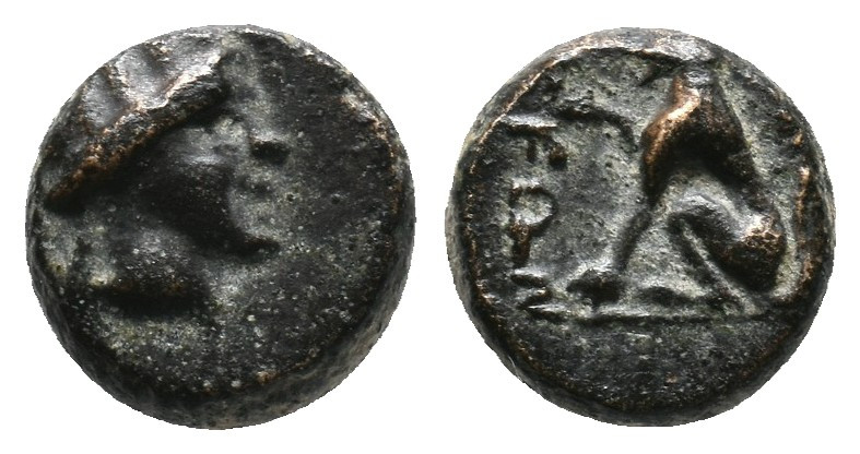 PHRYGIA.Laodikeia ad Lycum.(Circa 2nd Century BC).AE 1,92gr Turreted head of Kyb...