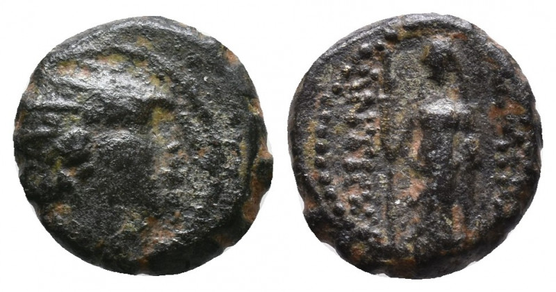 Antiochos IV Epiphanes. 175-164 BC. Serrate Æ 2,21gr. Ake-Ptolemaïs mint. Struck...