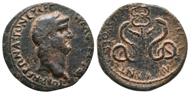 Cilicia. Olba. Nero with Polemo II, King of Pontus. AD 54-68. AE 14.30gr. Av.: Α...