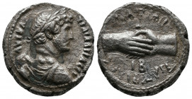 EGYPT. Alexandria. Hadrian (117-138). BI Tetradrachm 12,02gr. Dated RY 12 (AD 127/8). Obv: ΑVΤ ΚΑΙ ΤΡΑI ΑΔΡΙΑ СЄ. Laureate, draped and cuirassed bust ...