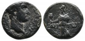 PAMPHYLIA. Side. Hadrian (117-138). AE 4,20gr. Obv: AY KAICAP TPAIANOC AΔPIANOC CЄ. Laureate and cuirassed bust right. Rev: CIΔH - TωN. Athena, holdin...