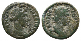 Mysia, Pergamon, ΘƐΟΝ ϹΥΝΚΛΗΤΟΝ draped bust of Senate, from front, r. / ΘƐΑΝ ΡΩΜΗΝ, turreted and draped bust of Roma, from side, r. RPC I, 2374 VF...