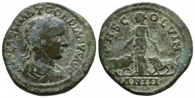Gordian III Æ 17,78gr Viminacium, Moesia Superior. Dated CY 3 = AD 241/2. IMP CAES M ANT GORDIANVS AVG, laureate, draped and cuirassed bust to right /...