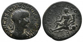 Pisidia. Antioch. Trajanus Decius AD 249-251. Bronze Æ 7,06gr. IMP CAES C MESS Q DECIO TRA, radiate, draped and cuirassed bust of Trajan Decius right ...