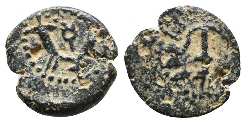 Judaea, Herodian Kingdom. Herod I. 40 B.C.E.-4 B.C.E. AE prutah 4,54gr Jerusalem...