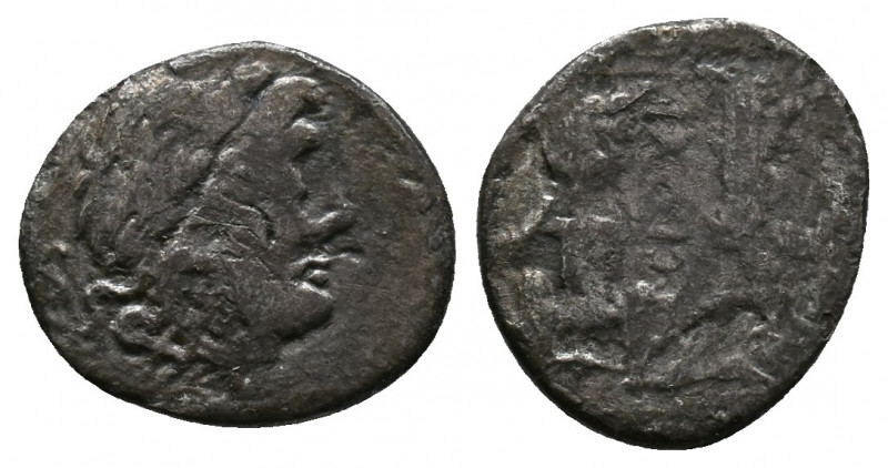 T. Cloulius (Cloelius). 98 B.C. AR quinarius 1,48gr Rome mint. Laureate head of ...