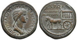 Agrippina Senior, mother of Caligula (died AD 33). Orichalcum sestertius. Paduan after Cavino ca. late 19. or early 20 century! 30,18gr AGRIPPINA M F ...