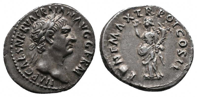 Trajan AD. 98-117. AR Denarius 3,34gr. Rome, AD 98. Av.: IMP CAES NERVA TRAIAN A...