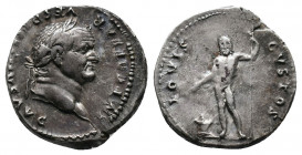 Vespasian AD 69-79. AR Denarius 3,38gr. Rome, AD 76. Av.: IMP CAESAR VESPASIANVS AVG, laureate head right Rv.: IOVIS CVSTOS, Jupiter standing facing, ...