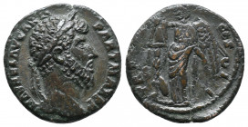 Marcus Aurelius AD 161-180. Rome As Æ 7,48gr M AVREL AVG ARM PARTH MAX PP, laureate bust right / TR P.......COS II Victory, winged, draped, standing l...