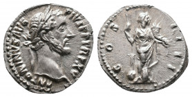Antoninus Pius AD 138-161. AR Denarius 3,41gr. Rome. Av.: ANTONINVS AVG PIVS P P TR P XV, laureate head to right Rv.: COS III, Fortuna standing facing...