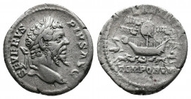 Septimius Severus AR Denarius 3,10gr. Rome, AD 206. SEVERVS PIVS AVG, laureate head right / LAETITIA TEMPORVM, the spina of the Circus Maximus decorat...