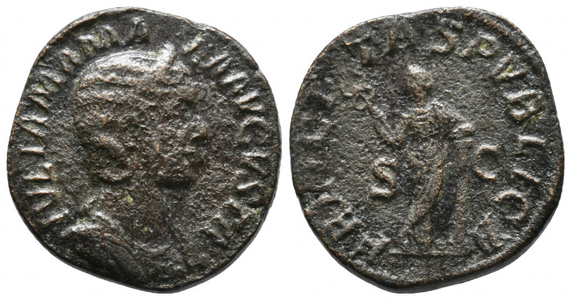 JULIA MAMAEA, mother of Alexander Severus, 222-235 AD. Æ Sestertius 16,33gr Diad...