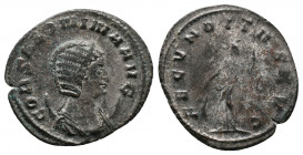 Salonina. Augusta, A.D. 254-268. Æ Silvered antonininanus 3,34gr COR SALONINA AVG Bust of Salonina, diademed, draped, right, on crescent / FECVNDITAS ...