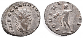 Claudius II Gothicus. Silvered Antoninianus 2,91gr. Rome, AD 268-270. IMP C CLAVDIVS AVG, radiate and draped bust right / IOVI VICTORI, Jupiter standi...