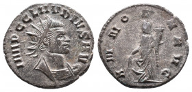Claudius II Gothicus. Seilvered Antoninianus 3,26gr. Rome, AD 268-270. struck 268. Av.: IMP CLAVDIVS AVG Radiate and draped bust of Claudius Gothicus ...