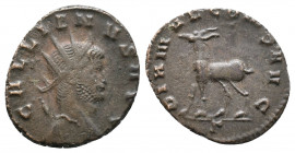 Gallienus. A.D. 253-268. Æ antoninianus 3,01gr. Rome mint, A.D. 267-268. GALLIENVS AVG, radiate bust right / DIANAE CONS AVG: Γ in exergue, antelope w...