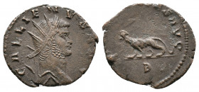 Gallienus (253-268 AD). AE Antoninianus 2,83gr Rome 267-268 AD. Obv. GALLIENVS AVG, radiate head right. Rev. LIBERO P CONS AVG, panther to left. MIR 7...