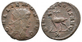 Gallienus (253-268). Antoninianus 2,68gr. Rome. Obv: GALLIENVS AVG. Radiate head right. Rev: DIANAE CONS AVG / X. Stag advancing right. MIR 745b.