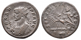 Probus AD 276-282. Silvered Antonianus 3,57gr. Rome PROBVS PF AVG, Radiate bust left, in imperial mantle, holding eagle-tipped sceptre / SOLI INVIC-TO...