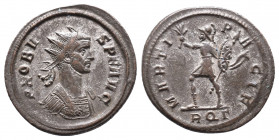 Probus, AE antoninianus 3,69gr, AD 276-282, Rome. PROBVS PF AVG, radiate, cuirassed bust right. MARTI PACIF, Mars walking left, holding branch, spear ...