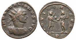 Aurelian AD 270-275. Struck AD 272. Serdica Antoninianus 2,47gr. IMP AVRELIANVS AVG, radiate and cuirassed bust right / IOVI CONSER, P, Aurelian stand...