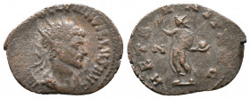 Quintillus (270 AD). AE Antoninianus 2,87gr RomeObv. IMP C M AVR QVINTILLVS AVG, radiate, draped and cuirassed bust right. Rev. AETERNIT AVG Sol stand...