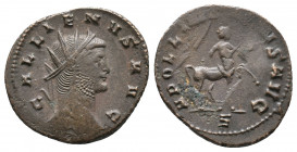 GALLIENUS. 253-268 AD. Antoninianus 3,17gr. Rome mint, 6th officina, 10th emission, circa 267-268 AD. GALLIENVS AVG, radiate head right / APOLLINI CON...