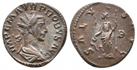 Probus; 276-282 AD, Lugdunum, 282 AD, Antoninianus, 3,96gr. IMP C M AVR PROBVS.P.F.AVG Bust radiate, cuirassed r., seen from front. Rx: SALV - S AVG S...