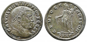 Maximinus II Daia, as Caesar AD 305-308. Nicomedia Follis Æ 8,07gr GAL VAL MAXIMINVS NOB CAES, laureate head right / GENIO CAESARIS CMH, Genius standi...