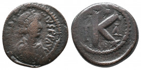 JUSTIN II. 565-578 AD. Æ Half Follis 4,61gr