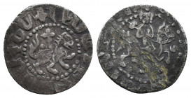 ARMENIA, Levon III, 1301-1307, Takvorin Silver 2,12gr., AC 422 Bed. 1734 var. one point on the right of lion's tail F / VF