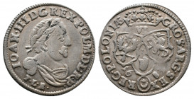 POLAND, LITHUANIA, John III Sobieski, 1674-1696, 6 Groschen Silver 1683 TLB Kopicki 1963 VF