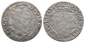 POLAND, LITHUANIA, Sigismund III Vasa, 1587-1632, 6 Groschen Silver 1625 Kopicki 1263 near VF